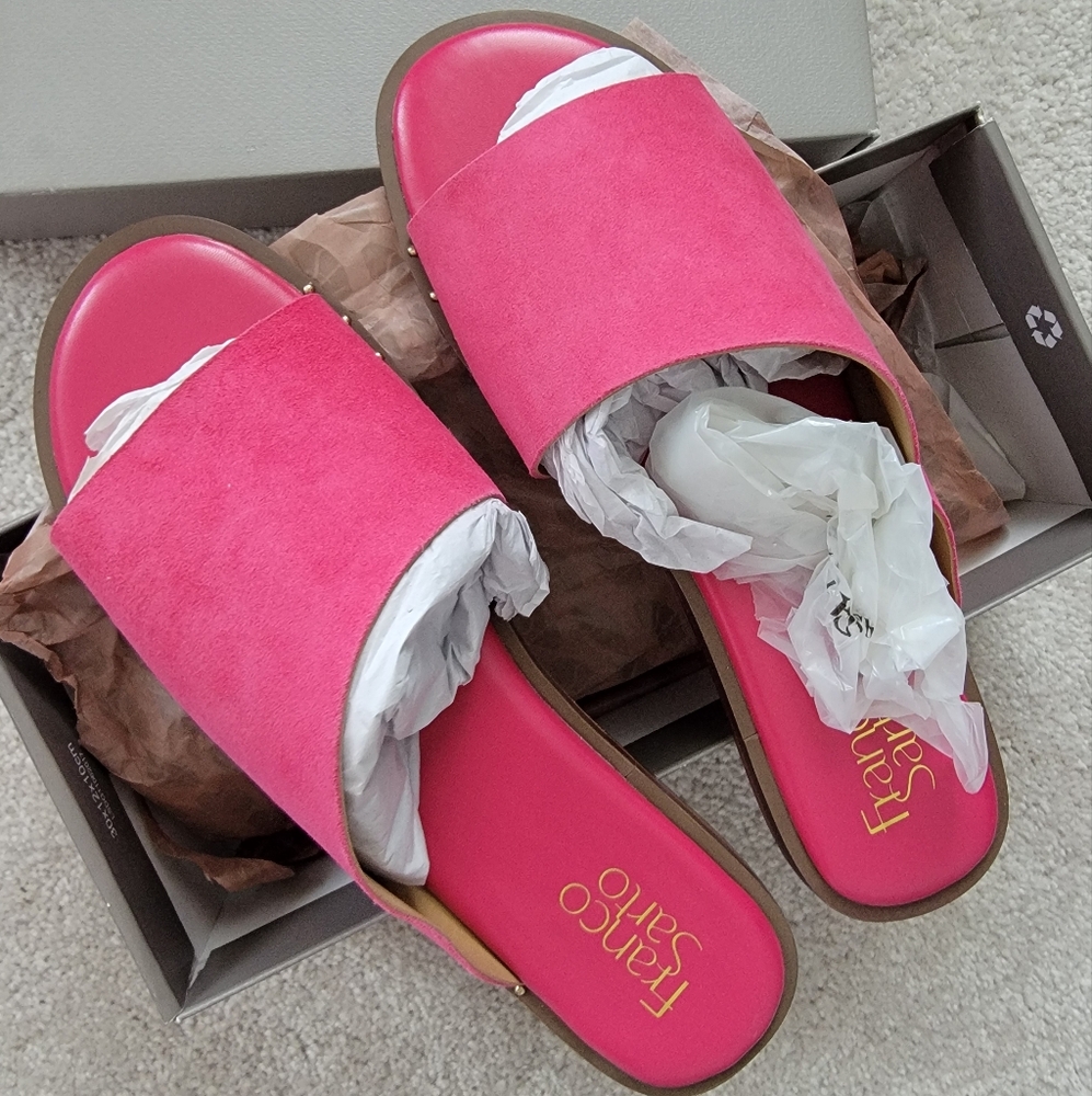 NWT! Franco Sarto Pink Slide Sandals 8